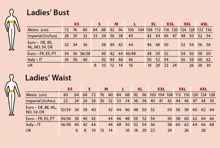 Size chart ladies